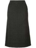 Le Ciel Bleu Cable Knit Midi Skirt - Grey