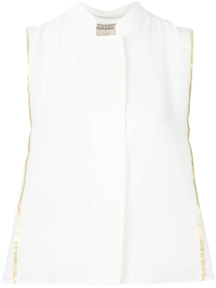 Zeus+dione Collarless Cropped Shirt - White