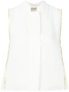 Zeus+dione Collarless Cropped Shirt - White