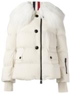 Moncler Grenoble 'rumier' Padded Jacket, Women's, Size: 2, Nude/neutrals, Feather Down/goat Fur/sheep Skin/shearling/polyester