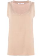 Agnona Side Slit Tank Top - Neutrals