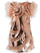 Alberta Ferretti Sequin-detail Tulle Dress - Neutrals