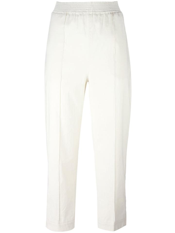 Marni Straight Leg Trousers, Women's, Size: 44, Nude/neutrals, Linen/flax/spandex/elastane/viscose