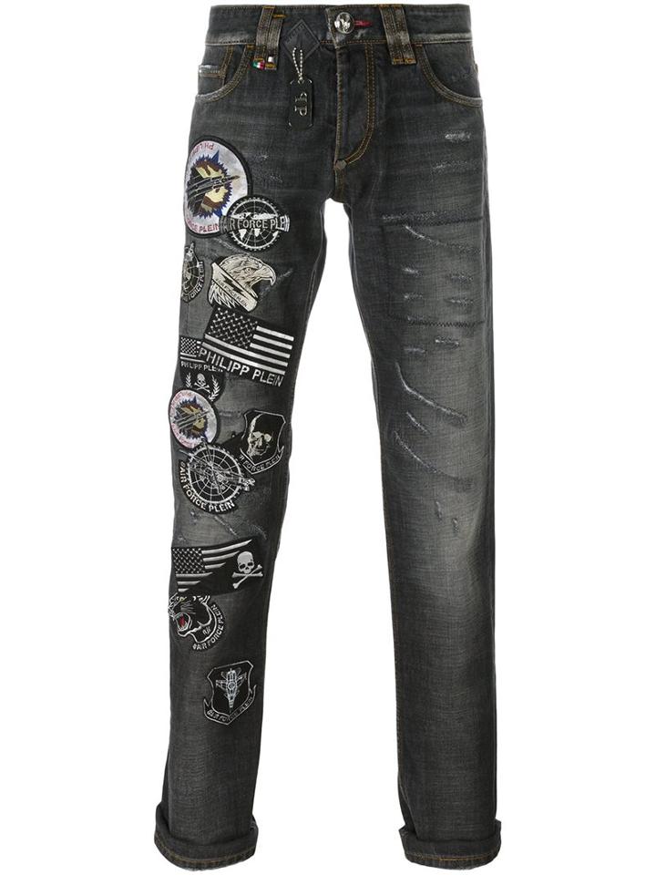 Philipp Plein Straight-leg Jeans, Men's, Size: 31, Grey, Cotton/polyester