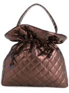 Theatre Products - Quilted Drawstring Tote - Women - Polyurethane - One Size, Brown, Polyurethane