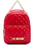 Love Moschino Quilted Logo Backpack - Red