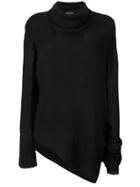 Ann Demeulemeester Asymmetric Knitted Sweater - Black
