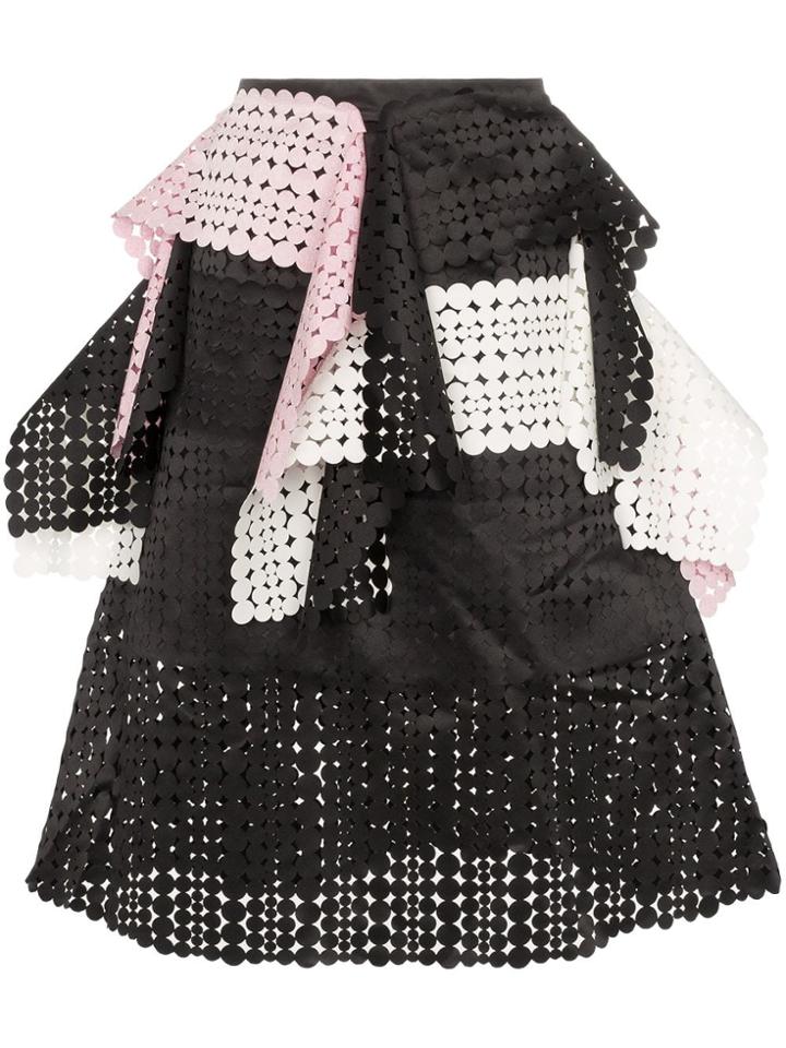 Paskal Laser-cut Applique Skirt - Black