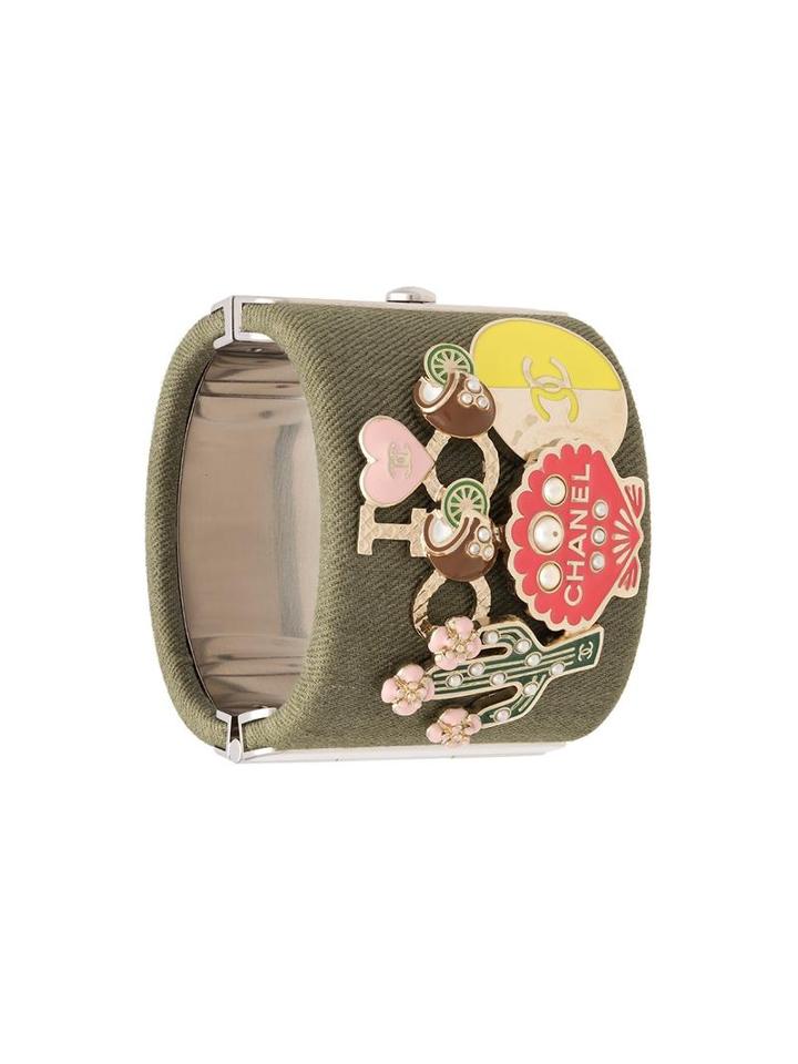 Chanel Vintage Charm Cuff, Women's, Green