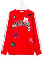 Msgm Kids Patches Sweatshirt - Red