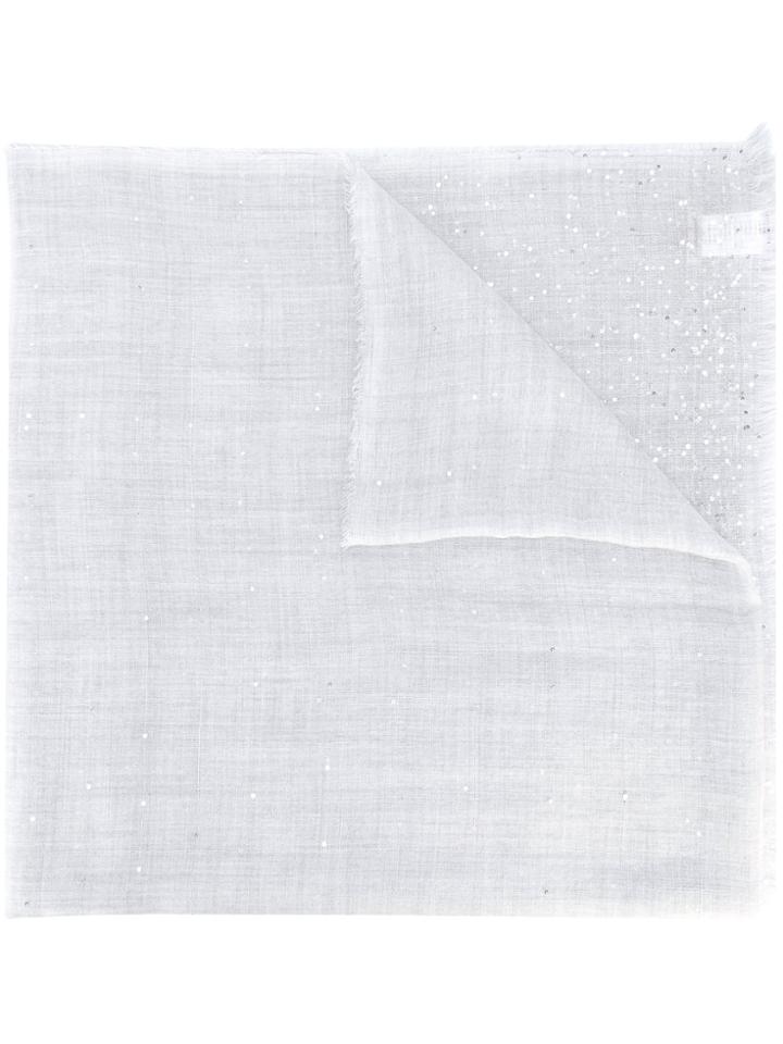 Faliero Sarti Frayed Trim Scarf - Grey