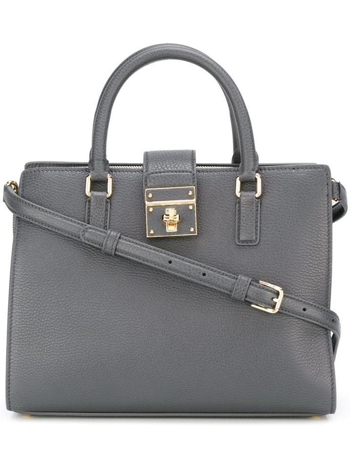 Dolce & Gabbana 'rosalia' Tote, Women's, Grey, Calf Leather