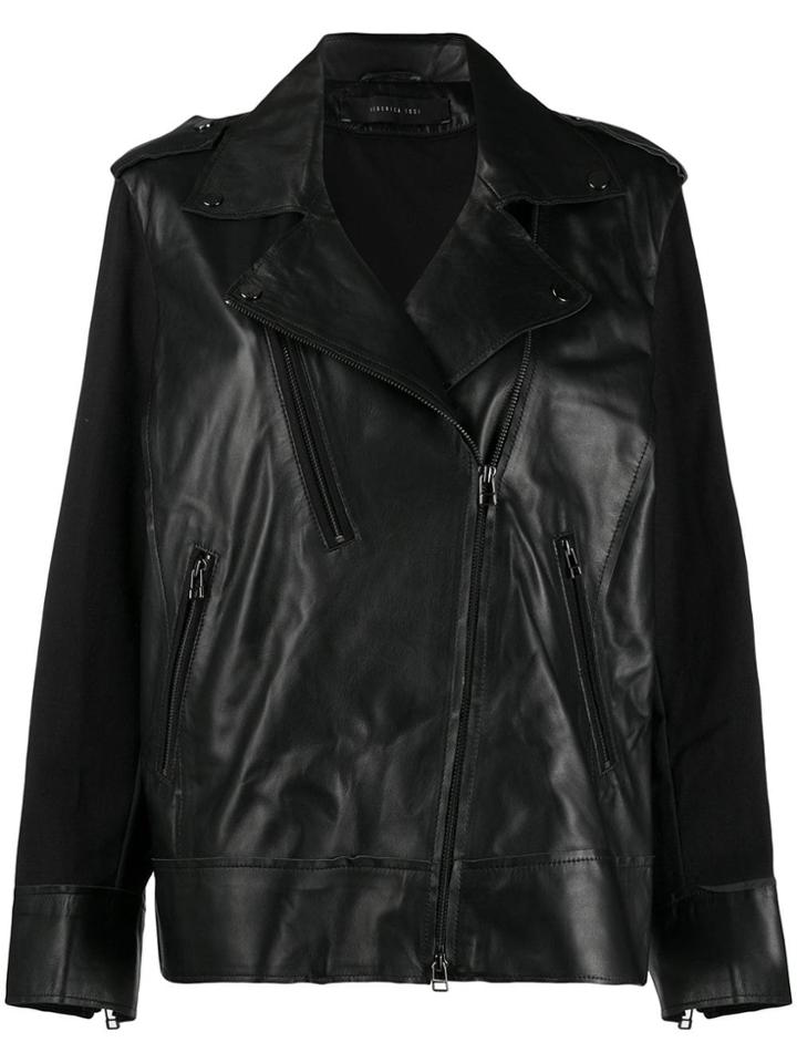 Federica Tosi Relaxed-fit Biker Jacket - Black