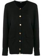 Chanel Vintage Cashmere Elongated Buttoned Cardigan - Black