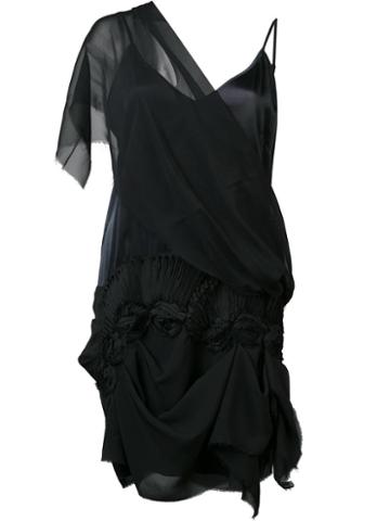 Loyd/ford Single Sheer Shoulder Dress, Women's, Size: 6, Black, Silk