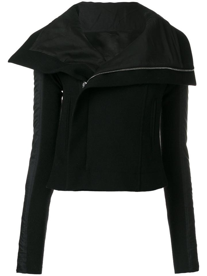 Rick Owens - Classic Biker Jacket - Women - Silk/cotton/polyamide/virgin Wool - 44, Black, Silk/cotton/polyamide/virgin Wool