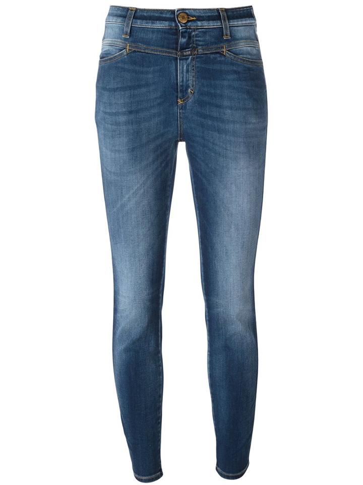 Closed High Waist Skinny Jeans, Women's, Size: 24, Blue, Cotton/elastodiene/spandex/elastane