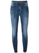 Closed High Waist Skinny Jeans, Women's, Size: 24, Blue, Cotton/elastodiene/spandex/elastane