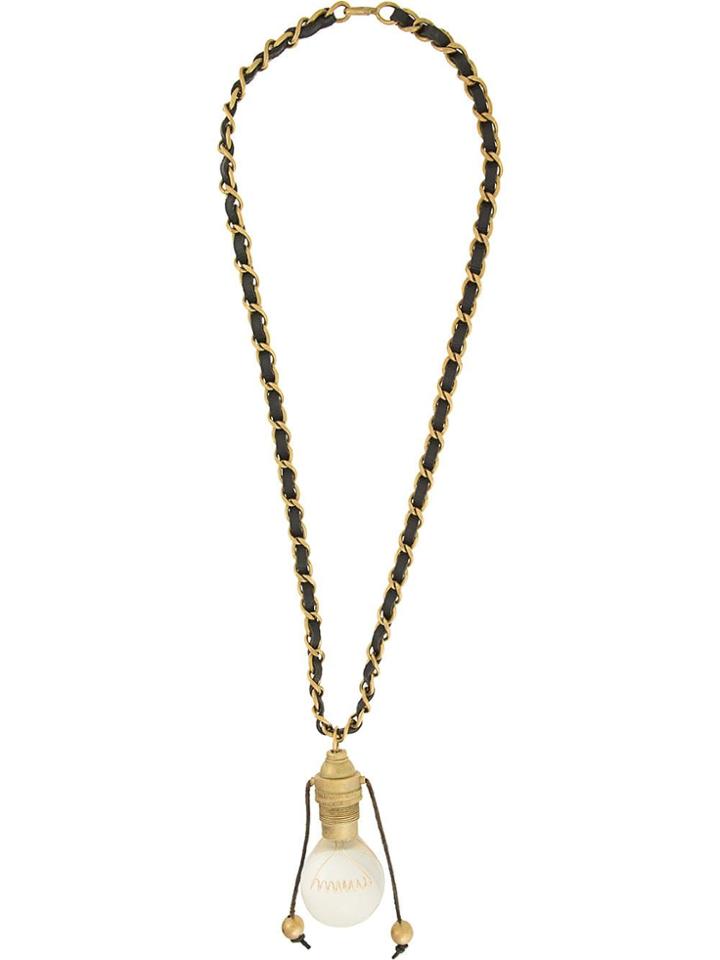 Chanel Vintage Chanel Light Bulb Motif Necklace - Metallic
