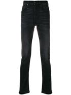 R13 Stonewashed Slim-fit Jeans - Black