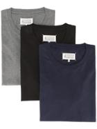 Maison Margiela - Three Pack Exposed Seam T-shirts - Men - Cotton - S, Black, Cotton