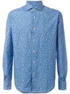 Xacus Floral Print Shirt, Men's, Size: 38, Blue, Cotton
