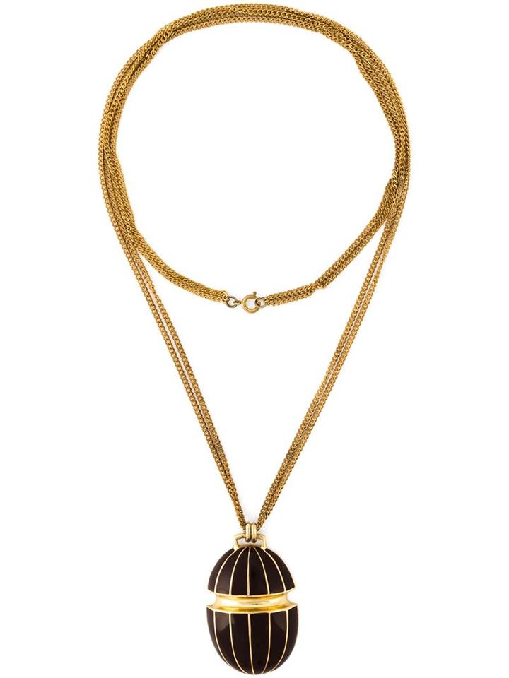 Lanvin Vintage Oval Pendant Necklace