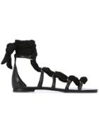 Stella Luna Ankle Tie Sandals - Black