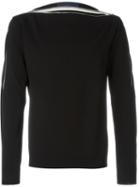 Juun.j Zipper Detail Sweater, Men's, Size: 44, Black, Rayon/polyester/cotton