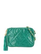 Chanel Pre-owned Fringe Detail Shoulder Bag - Green