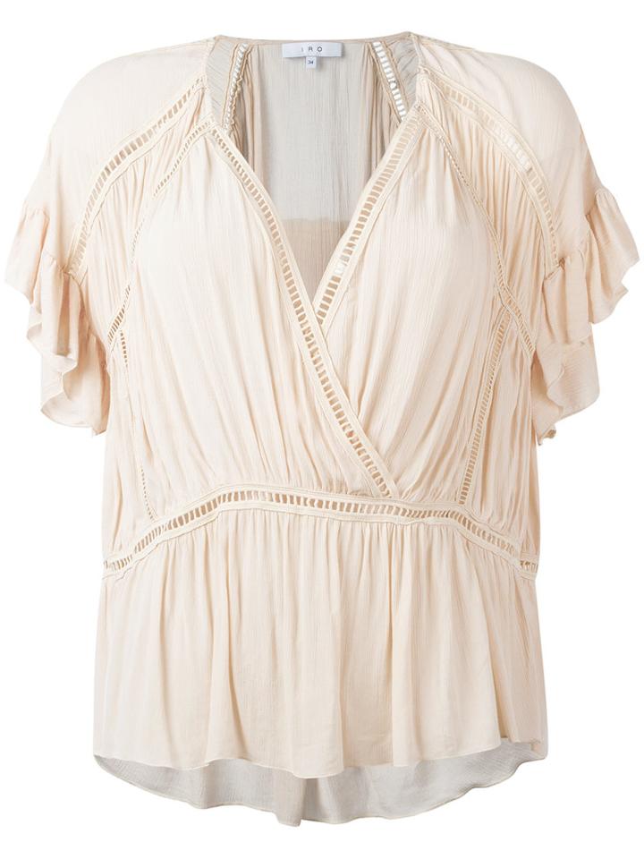 Iro Pleated Wrap Blouse, Women's, Size: 36, Nude/neutrals, Viscose