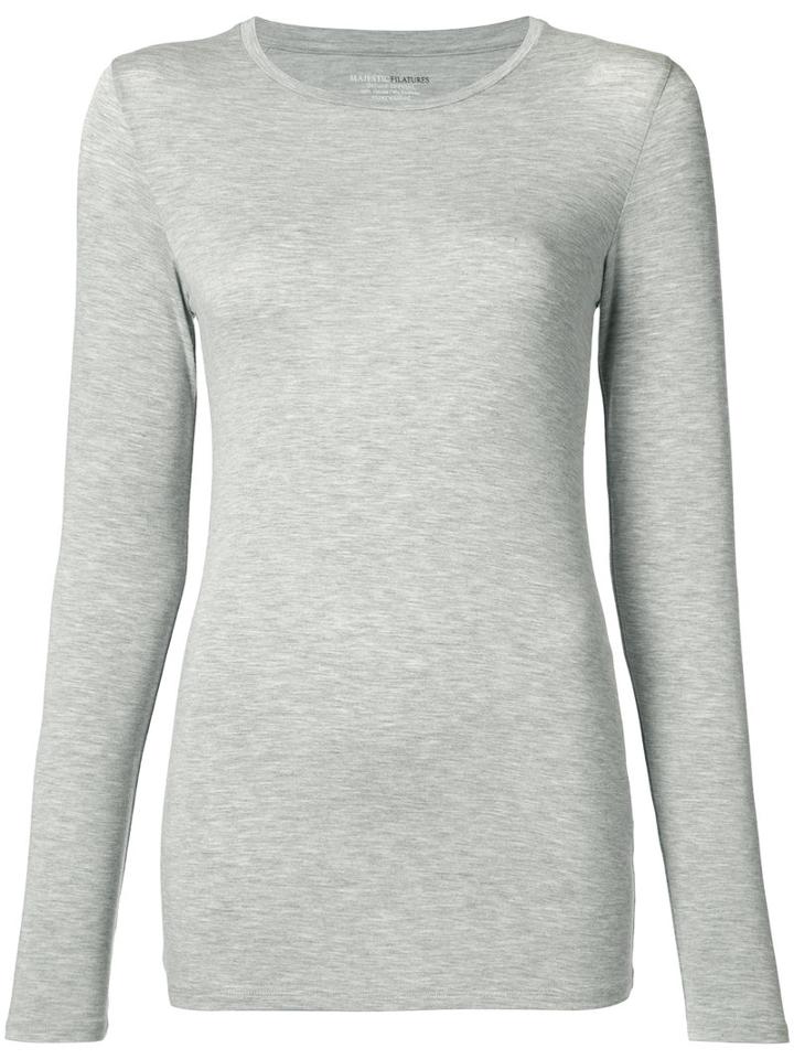 Majestic Filatures - Longsleeved T-shirt - Women - Spandex/elastane/viscose - 2, Grey, Spandex/elastane/viscose