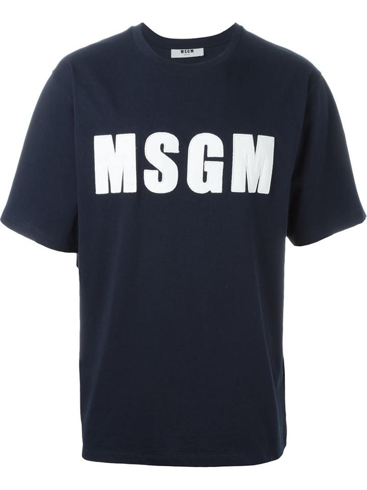Msgm Logo Appliqué T-shirt