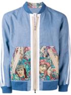 Ermanno Gallamini Embroidered Detail Bomber Jacket - Blue