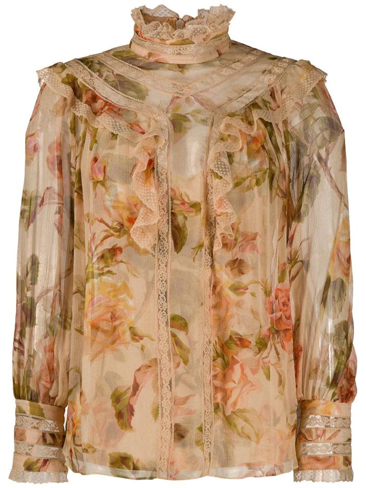 Zimmermann Floral Print Blouse - Neutrals