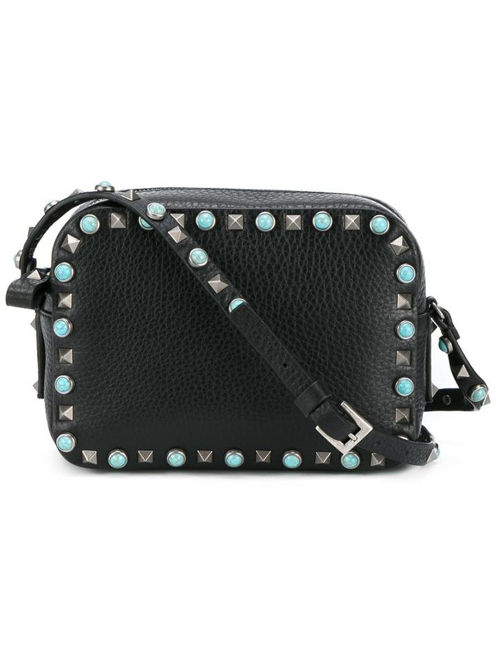 Valentino Valentino Garavani Rockstud Rolling Crossbody Bag, Women's, Black, Leather/metal/suede