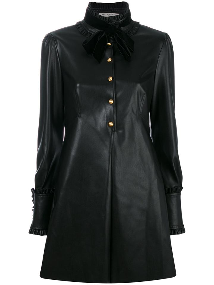 Philosophy Di Lorenzo Serafini Frill Trim Bow Mini Dress - Black