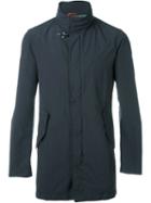 Fay Stand Up Collar Zip Jacket, Men's, Size: Xl, Blue, Polyester/polyamide/cotton