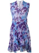 Carven - Patterned Wrap Dress - Women - Silk/polyester/acetate - 40, Pink/purple, Silk/polyester/acetate