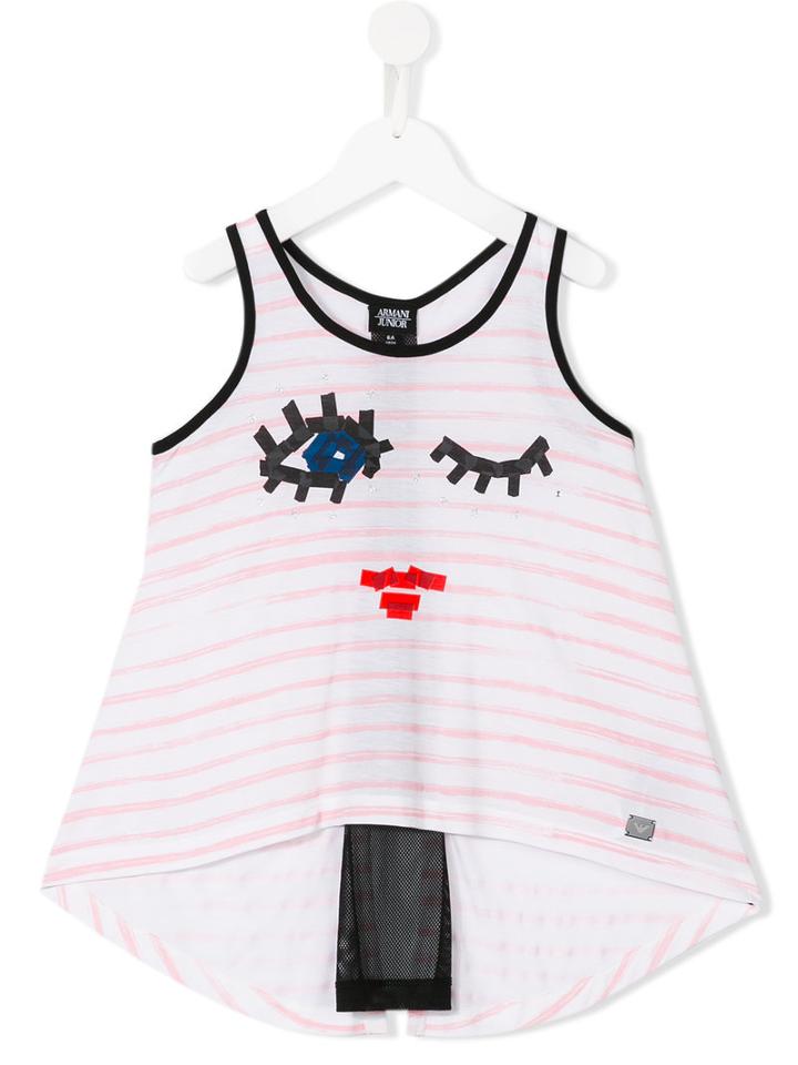 Armani Junior Face Print Vest Top, Toddler Girl's, Size: 4 Yrs, White