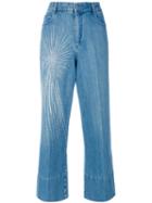 Stella Mccartney - Embellished Wide-leg Jeans - Women - Cotton/spandex/elastane - 26, Blue, Cotton/spandex/elastane