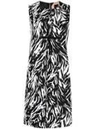 Nº21 Zebra Print Side Panelled Dress - Black