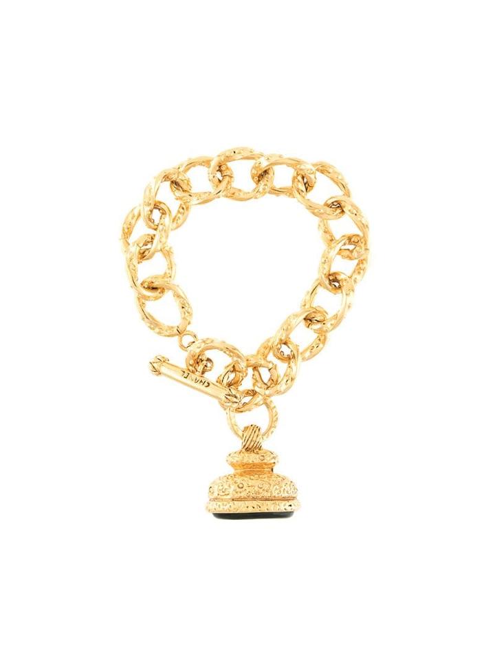 Chanel Pre-owned 1993 Embossed Toggle Bracelet - Gold