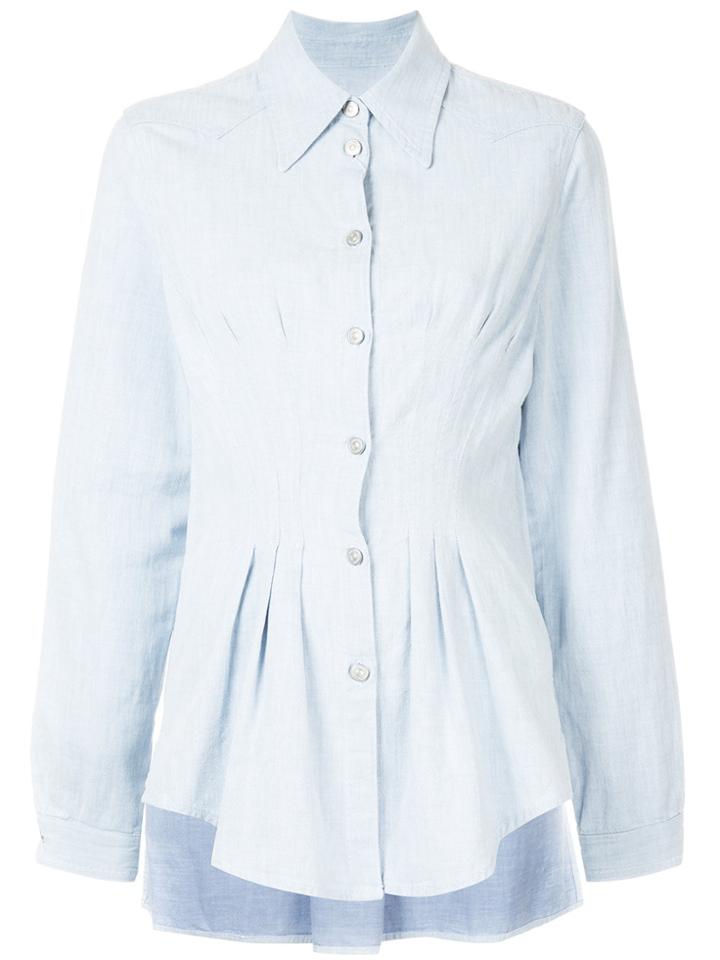 Mm6 Maison Margiela Flared Peplum Shirt - Blue