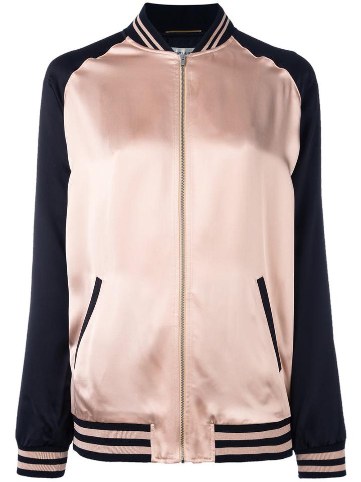 Saint Laurent - Oversized Baseball Jacket - Women - Cotton/acrylic/polyamide/wool - 34, Women's, Black, Cotton/acrylic/polyamide/wool