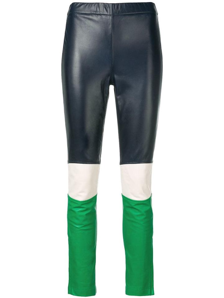 P.a.r.o.s.h. Colour Block Skinny Trousers - Blue