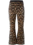 Stella Mccartney Flared Cheetah Jacquard Trousers - Black