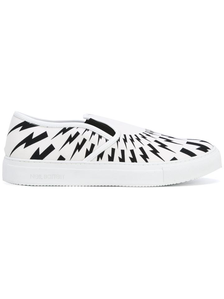 Neil Barrett Lightning Bolt Slip-on Sneakers - Red