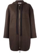Marni Hooded Coat, Women's, Size: 40, Brown, Polyamide/virgin Wool