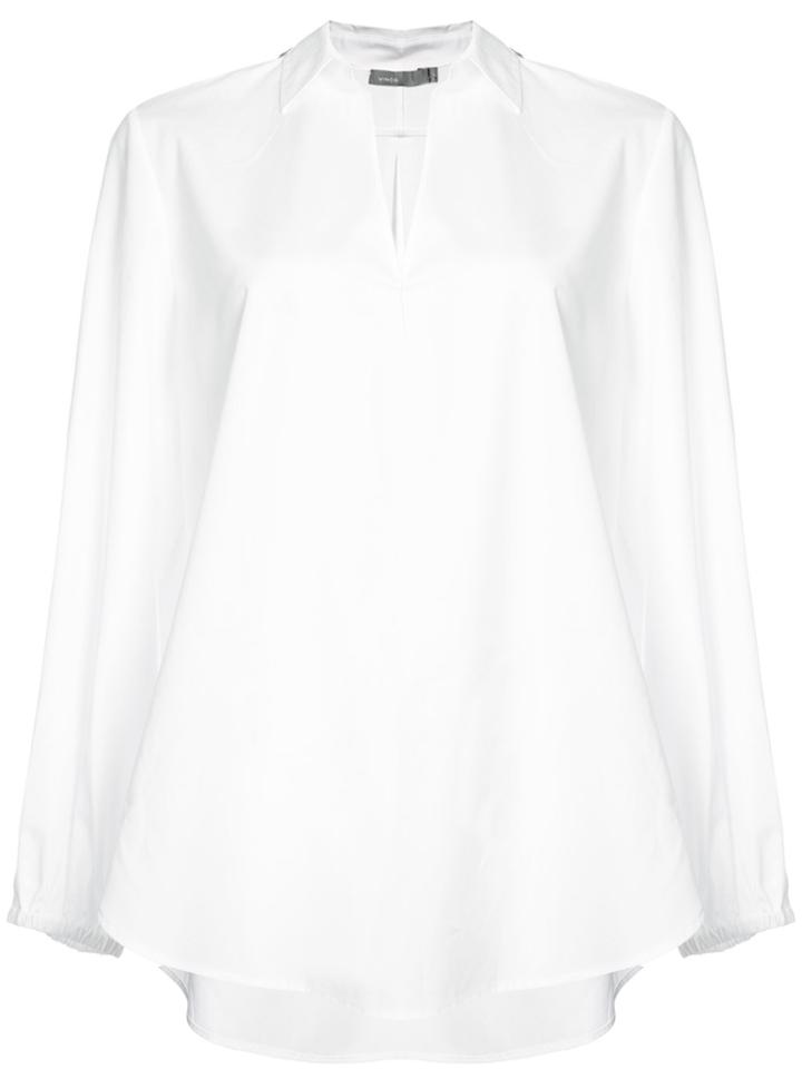 Vince Swing Front V-cut Blouse - White